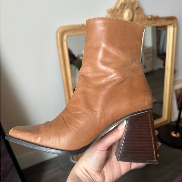 ALOHAS Brown and Cream Ankle Boots - Picture 4 of 9